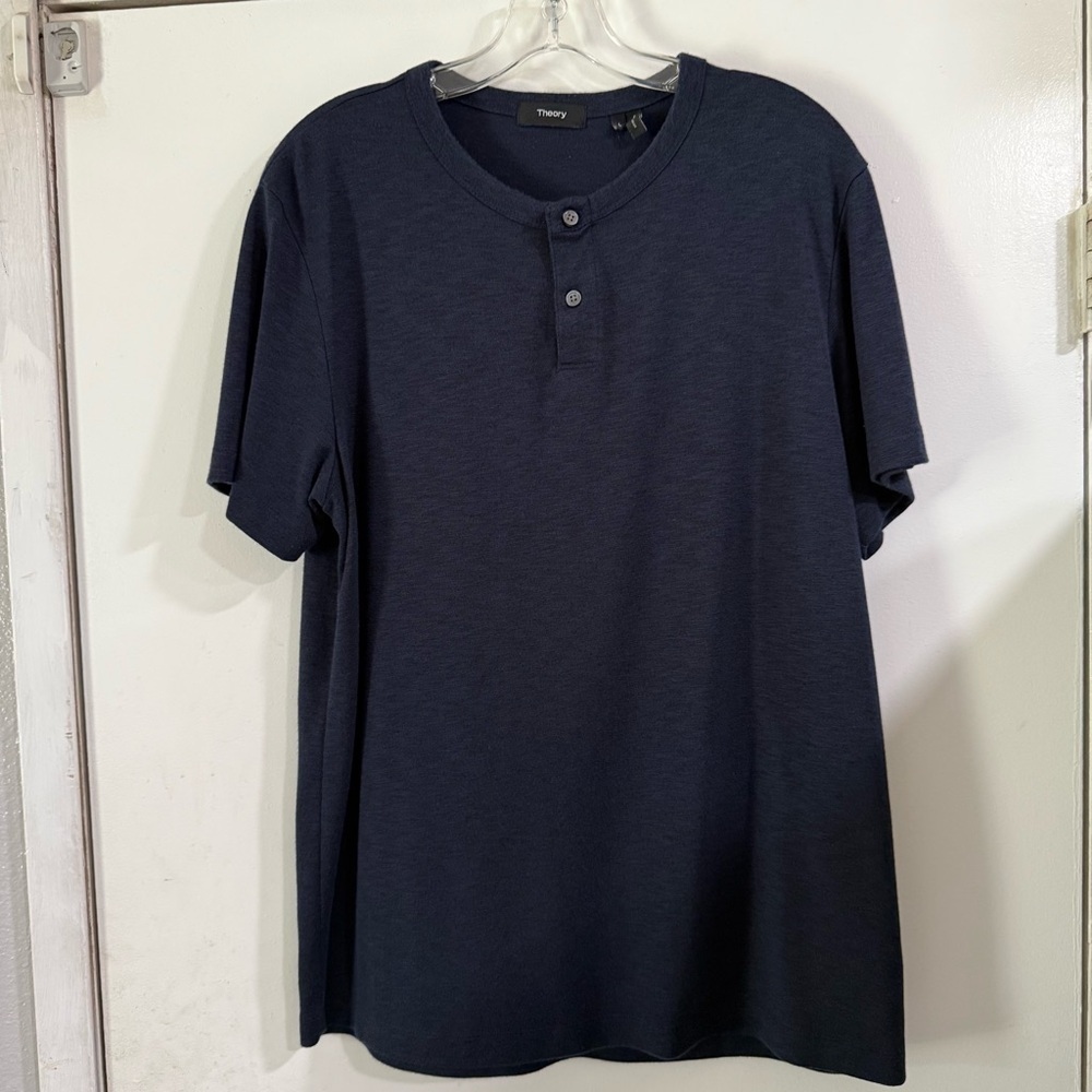 Theory  Navy Blue Henley Shirt